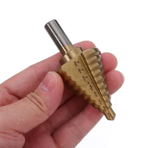 Miniatura 4 de GARVALON High-Speed Steel Step Drill Bit Set 1/4" to 1-3/8" Tapered Cone Bits for Stainless Steel and Wood, Spiral Step Drill for Metalworking and