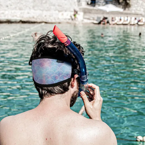Miniatura 6 de Funda de neopreno para máscara de buceo, correas reflectantes para máscara de buceo, protector de cabello para máscaras de buceo y esnórquel