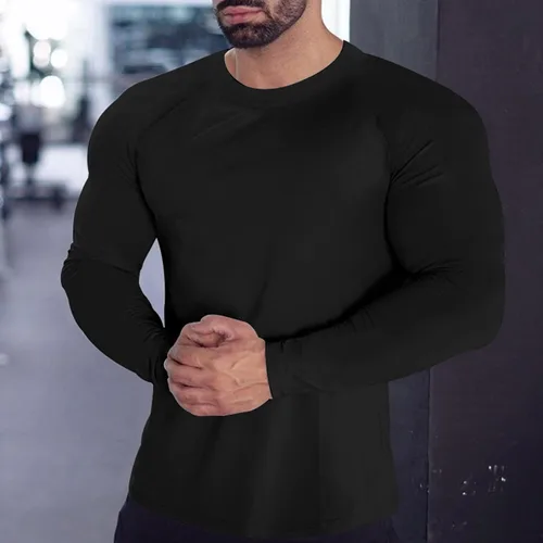 Miniatura 81 de Camisas de compresión atléticas de manga larga para hombre, capa base, camisa de entrenamiento atlético, camisas de compresión, camisetas deportivas