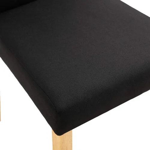 Miniatura 8 de Modern Dining Chairs Set of 2 Black Fabric Upholstered with Rubber Wood Frame for Kitchen Dining Room Farmhouse Decor