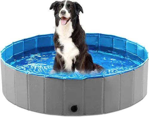 Miniatura 24 de Jasonwell Piscina plegable para perros y mascotas, piscina plegable para mascotas, bañera para niños, piscina para cachorros, perros pequeños, Mdf