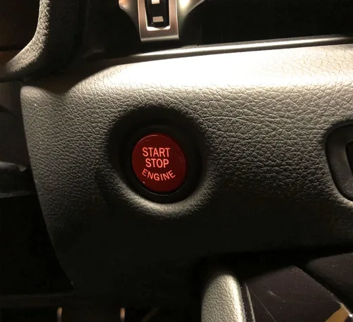Miniatura 8 de iJDMTOY Botón de arranque/parada a presión con motor rojo deportivo de carreras estilo TRD compatible con Toyota Supra GR A90 2020 en adelante
