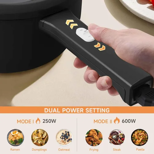 Miniatura 4 de Dezin Olla caliente eléctrica de 2L y cocina rápida de fideos de 1.6L