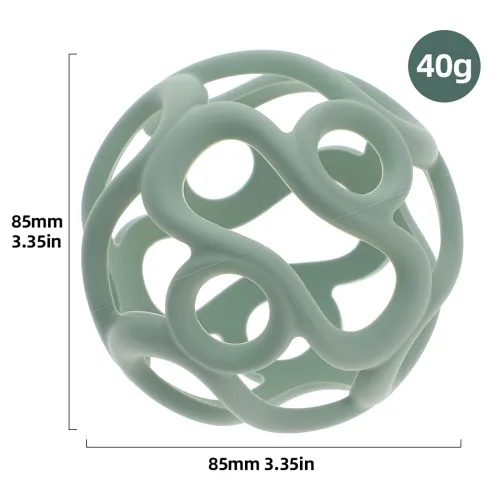 Miniatura 3 de Juguete de bola de dentición de silicona, juguete sensorial táctil para bebés, diseño fácil de sostener, elástico, esponjoso, suave (rosa oscuro)