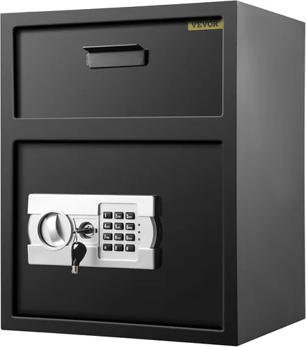 Miniatura 10 de VEVOR Caja Fuerte de Depósito Digital 1.7 Pies Cúbicos Hecha de Acero al Carbono Cerradura Electrónica de Código Caja Fuerte de Depósito con Ranura