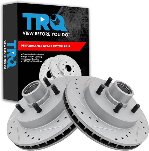 Miniatura 379 de TRQ Juego de rotores de freno de rendimiento trasero con revestimiento G premium compatible con Mazda 6 2014-2021