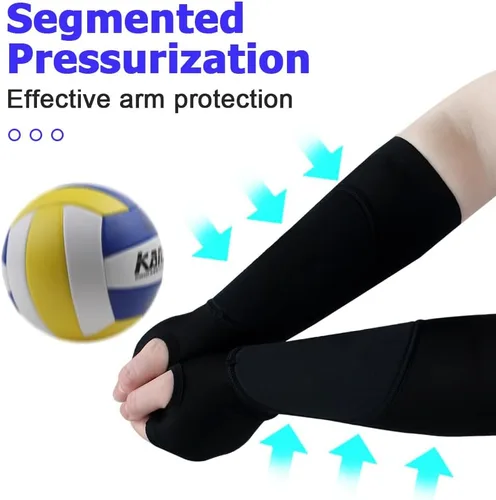 Miniatura 2 de DONGKER 1 par de mangas de voleibol para brazos, mangas de antebrazo con agujero para el pulgar para hombres y mujeres, entrenamiento de voleibol