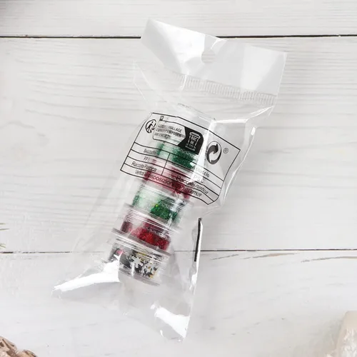 Miniatura 9 de Brillantina para uñas de Navidad, copos de nieve, lentejuelas de uñas rojo y verde, diseños de Navidad mezclados en polvo, hexágono, copos