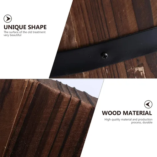 Miniatura 5 de Yardwe Cubos de barril de madera para whisky con asa, maceta de flores, macetas, cajas para cafetería, jardín, plantas hidropónicas