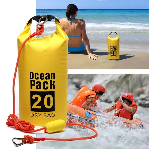 Miniatura 2 de CALPALMY Paquete de 2 anclajes de arena 2 en 1 para barcos pequeños, embarcaciones eléctricas, canoas y kayaks Bolsa seca impermeable para Amarillo