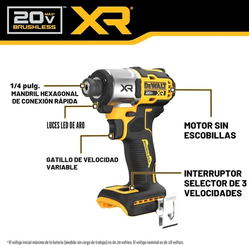 Miniatura 4 de DEWALT 20V MAX XR - Kit combinado de herramienta eléctrica inalámbrica de taladro de impacto y taladro de martillo, incluye 2 baterías POWERPACK