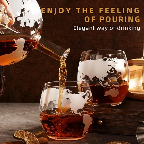 Miniatura 4 de Regalos para hombres, papá, marido de esposa, hija, hijo, juego de decantador de whisky en forma de globo con 2 vasos, regalos únicos de Navidad