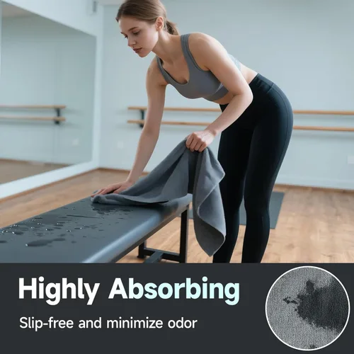 Miniatura 2 de Toalla para esterilla de yoga, microfibra antideslizante para yoga caliente y pilates, súper absorbente, ligera y lavable a máquina, 72 x 25 Gris