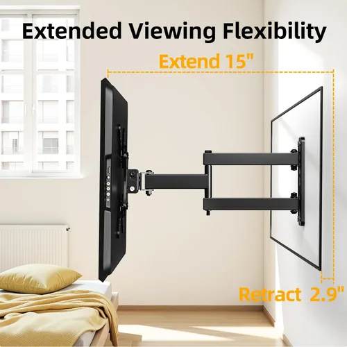 Miniatura 5 de IWORKBOARD 32+ 40 pulgadas Soporte de pared para TV de movimiento completo para televisores y monitores de 13-43", Soporte de pared giratorio