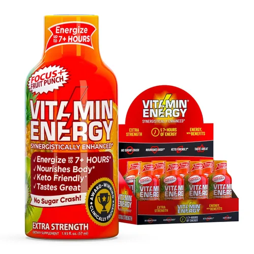 Miniatura 39 de Vitamin Energy Immune+ Extra Strength Energy Shot Army Orange 10 unidades, 260 mg de cafeína natural, vitaminas B, citicolina, té verde, apoyo