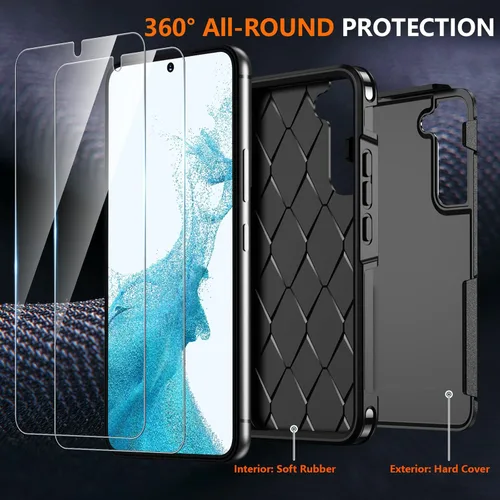 Miniatura 4 de SPIDERCASE Funda para Samsung Galaxy S22, [protección contra caídas de grado militar de 10 pies], paquete de 2
