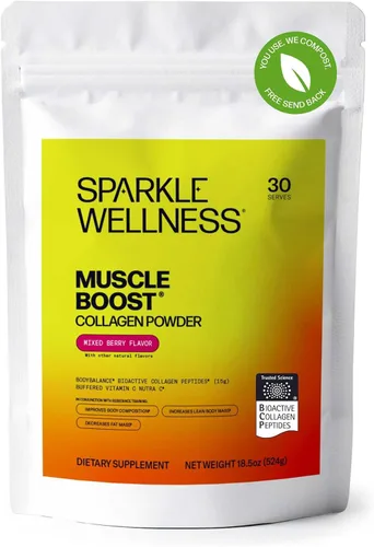 Sparkle Wellness BODYBALANCE Péptidos de colágeno bioactivos | Suplemento de colágeno en polvo con péptidos de colágeno hidrolizados y vitamina C