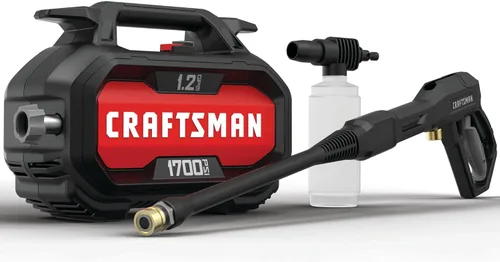 CRAFTSMAN Lavadora eléctrica a presión, agua fría, lavadora eléctrica con cable ligera para automóviles, calzadas, patio y garaje, potente 1700 PSI,