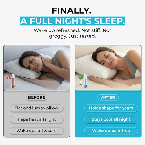 Miniatura 8 de Xtreme Comforts Almohadas de cama para dormir (paquete de 2) Almohadas ajustables de espuma viscoelástica triturada con funda de enfriamiento