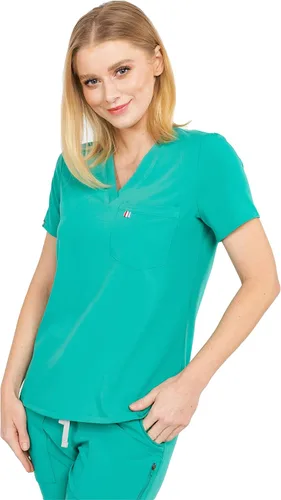 Miniatura 2 de Mediclo Sal Essential - Camiseta médica para mujer, respetuosa con el medio ambiente, sostenible, con cuello en V, bolsillo en el pecho, ropa