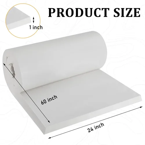 Miniatura 2 de Amylove 2 mantas aislantes de fibra de cerámica de 60 x 24 x 1 pulgadas, aislamiento térmico de alta densidad 2600f para estufas, hornos, forjas