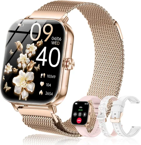 Miniatura 11 de Relojes inteligentes para mujer, reloj de seguimiento de fitness de 1.85 pulgadas, contestar/hacer llamadas, reloj de fitness impermeable IP68