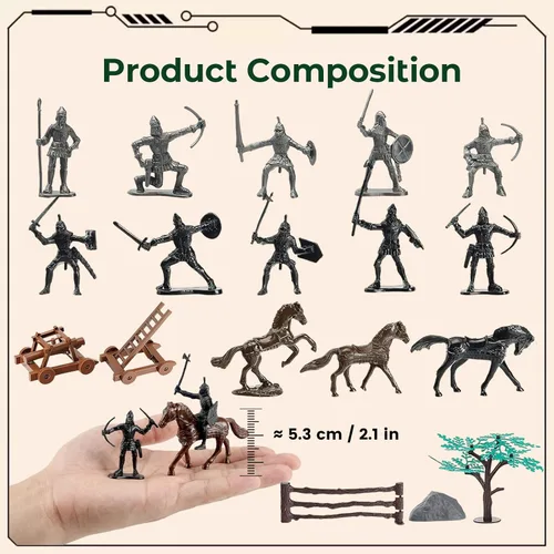 Miniatura 7 de Amor Present Juguetes de caballeros medievales, figuras de acción de caballero para niños