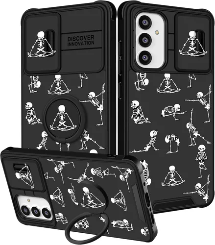 Miniatura 81 de Funda 2 en 1 para Samsung Galaxy Note 10 Plus con diseño de calavera para teléfono con diseño de esqueleto para yoga, fantasma, horror, con cubierta