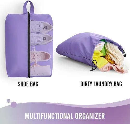 Miniatura 5 de Veken - Juego de 6 cubos de embalaje para maletas, bolsas organizadoras de viaje para equipaje de mano, juego de bolsas organizadoras de maleta