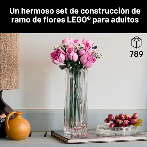 Miniatura 2 de LEGO Botanicals 10374 - Ramo de rosas artificiales, bloques de construcción para adultos, mayores de 18 años, regalos para cumpleaños para ella