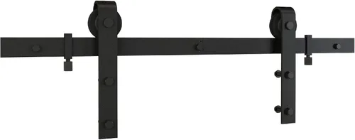 Miniatura 11 de National Hardware N700-003 Kit clásico para puerta de granero interior, negro mate, 72 pulgadas Mate negro