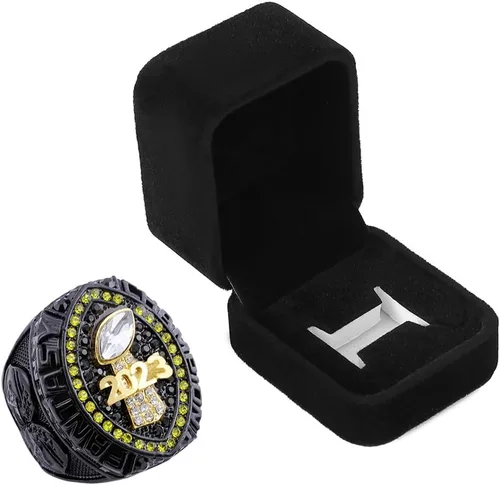 Anillo de trofeo de campeonato de fútbol de fantasía 2023 Premio de anillo de premio Deportivo MVP ganador del Campeonato de la Liga FFL (talla 9,