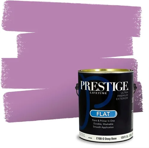 Miniatura 9 de PRESTIGE Pinturas de pintura interior e imprimación en uno, 1 galón, plano, combinación comparable de Sherwin Williams* Kimono Violet*
