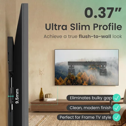 Miniatura 5 de ynVISION.DESIGN - Soporte de pared para TV ultra delgado para la mayoría de televisores de 32 a 65 pulgadas, compatible con televisores de marco