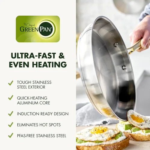 Miniatura 3 de GreenPan Juego de utensilios de cocina de acero inoxidable, 11 piezas, utensilios de cocina de inducción, aptos para lavavajillas, aptos para horno