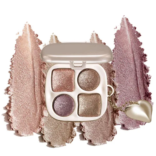 Miniatura 14 de Paleta de sombras de ojos de acabado múltiple, paleta de brillo metálico mate con polvo sedoso y suave, destello fino y duocromático, sombras 2#