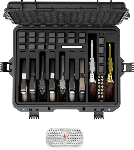 Miniatura 10 de Kinghardcase Estuches para armas de mano, 5 estuches para pistolas y 21 cargadores Estuches para pistolas precortados con múltiples pistolas a
