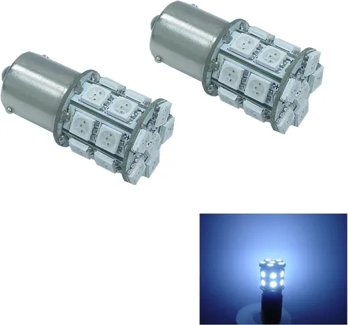 Miniatura 24 de PA 2 bombillas LED azules 13SMD 1156 para señal de giro, marcador lateral, respaldo de parada, luz trasera