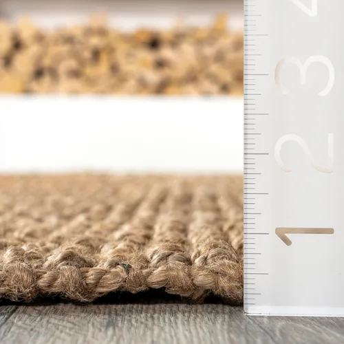 Miniatura 2 de nuLOOM Ashli - Alfombra decorativa de yute sólido tejida a mano, 2 x 3 pies, natural