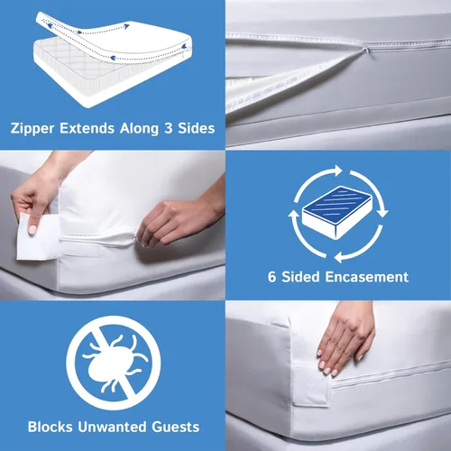 Miniatura 6 de Protector de colchón para sofá cama tamaño individual, 39 pulgadas de ancho x 72 pulgadas de largo x 5 pulgadas de profundidad, funda impermeable