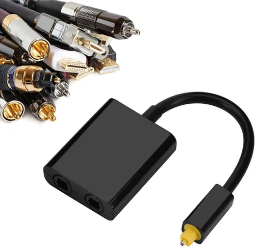 Miniatura 8 de Zerone Divisor de audio óptico Toslink digital, cable de fibra de 1x2, conectores de oro de 24 quilates, fibra sintética de baja fluctuación