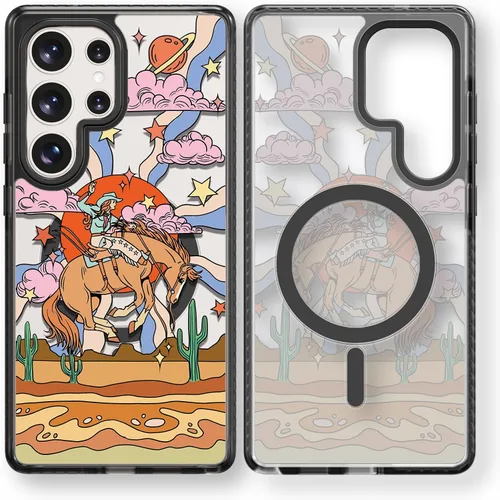 Miniatura 188 de Rosarnnah Funda compatible con Samsung Galaxy S24 Ultra, bonita estética, a la moda, divertida funda con estampado de gatito y gato, duradera a