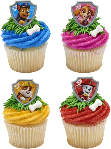 Miniatura 8 de DecoPac Paw Patrol Reporting For Duty Anillos, Decoraciones de cupcakes con Chase, Marshall, Skye y Rubble - Paquete de 24