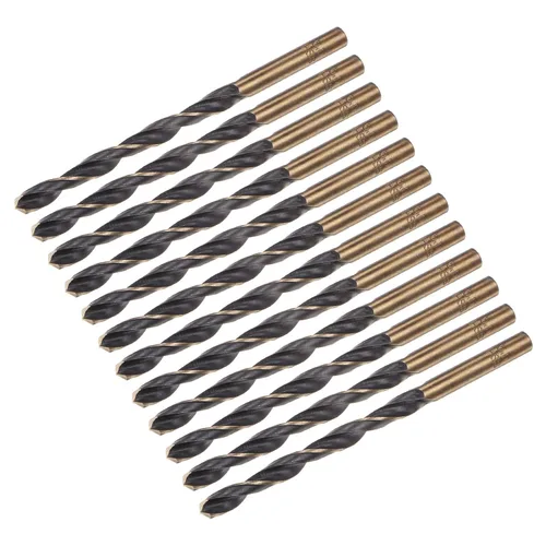 Miniatura 44 de uxcell Brocas Jobber de 0.118 in (0,118 pulgadas) de nitruro negro y oro recubierto de titanio M2 de alta velocidad (HSS) Brocas helicoidales
