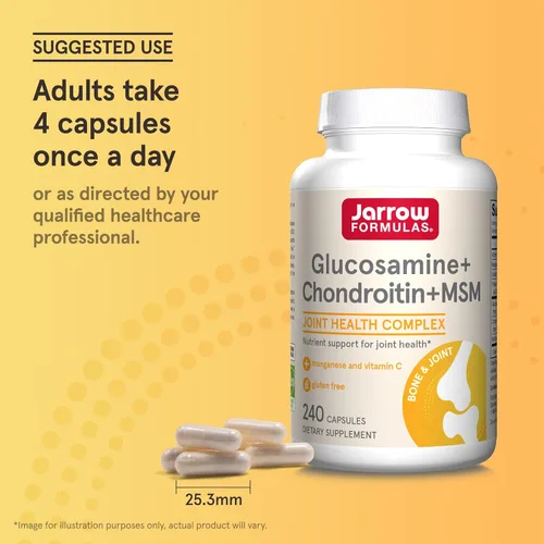 Miniatura 6 de Sumplemento Jarrow Formulas glucosamina, condroitina y MSM, GCM240, 1, 1
