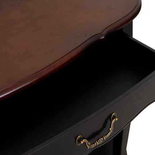 Miniatura 3 de Consola de madera sofá mesa de entrada con cajón y estante para sala de estar, entrada, pasillo, vestíbulo (un cajón con 1 asa)