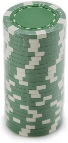 Miniatura 2 de Brybelly 50 fichas de póquer de cerámica compuesta, rayas, 2.5 onzas Verde