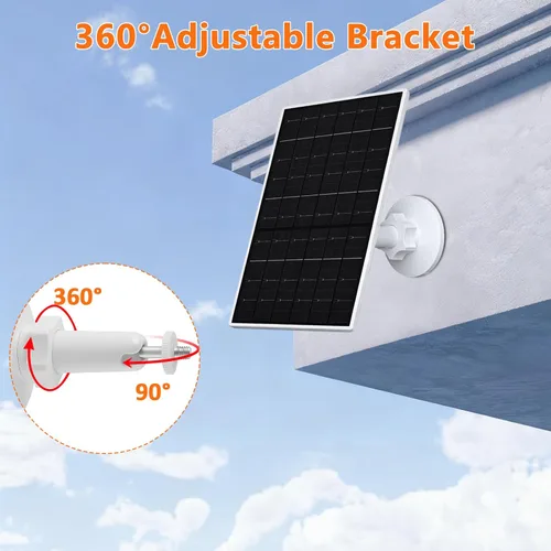 Miniatura 5 de Zivif Panel solar de 7 W para cámara Eufy, cargador solar compatible con EufyCam 2/2 Pro/2C/2C Pro/E20/E40/E, enchufe USB C y micro USB, impermeable