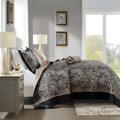 Miniatura 3 de Madison Park Aubrey - Juego de colcha acolchada reversible, reverso sólido de verano transpirable, capa de ropa de cama ligera para todas las Negro