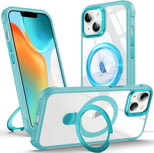 Miniatura 32 de Anqrp Funda transparente con función atril magnética con junta tórica para iPhone 12/12 Pro, compatible con Mag-Safe, de grado militar, reforzada